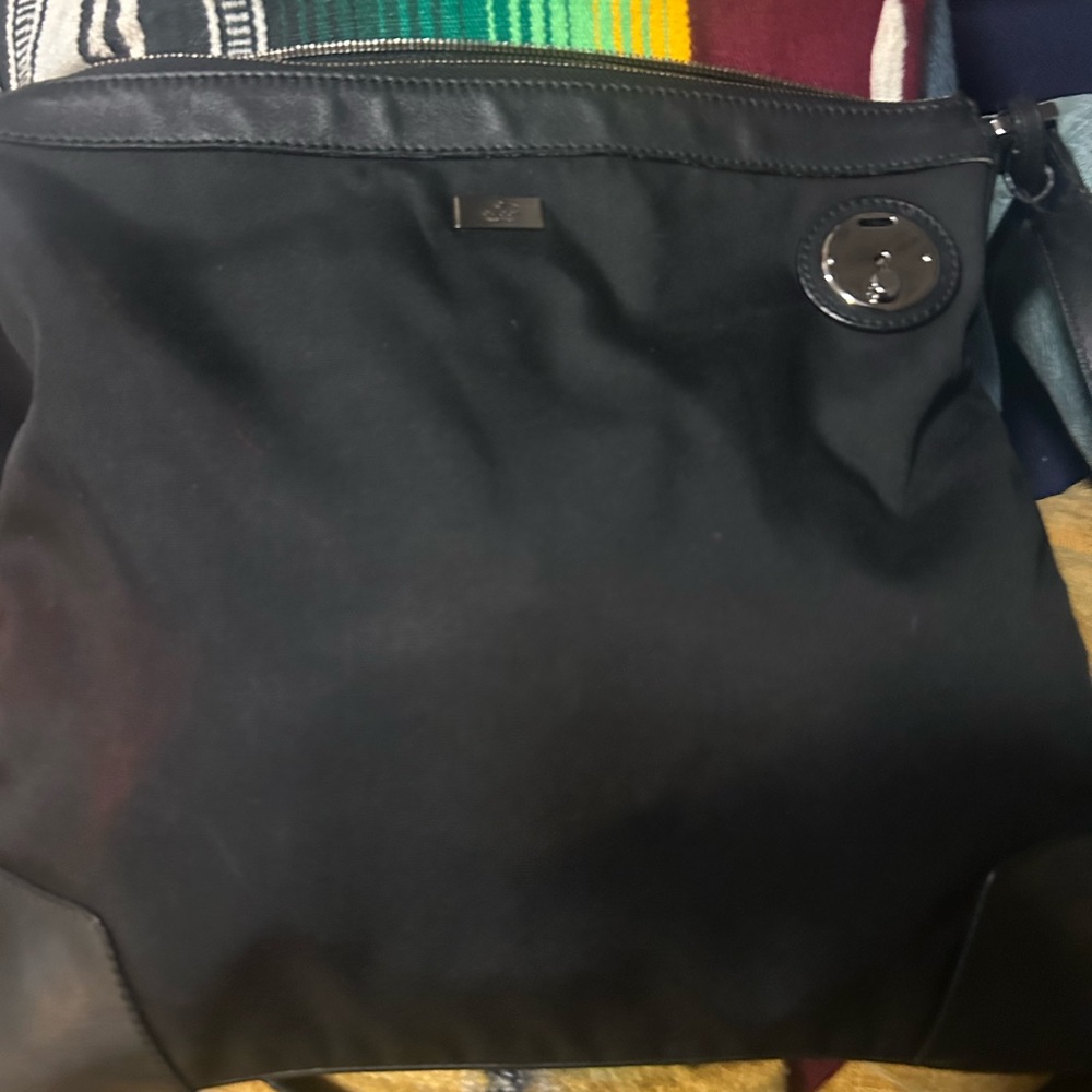Gucci Black Leather Trim Messenger Bag